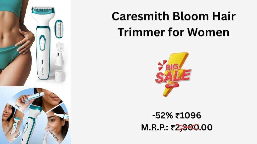 Caresmith Bloom 4 in 1 Hair Trimmer for Women for face body and eyebrow grooming at home