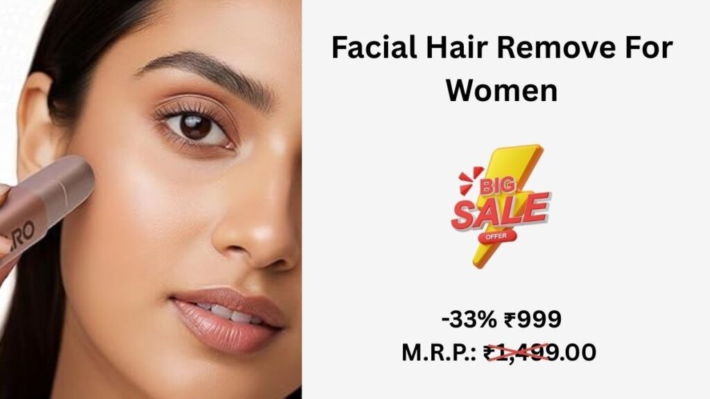 “AGARO Facial Hair Remover FHR170 – महिलाओं के लिए painless और cordless hair trimmer, होंठ, ठुड्डी, गाल और माथे के बाल हटाने के लिए”